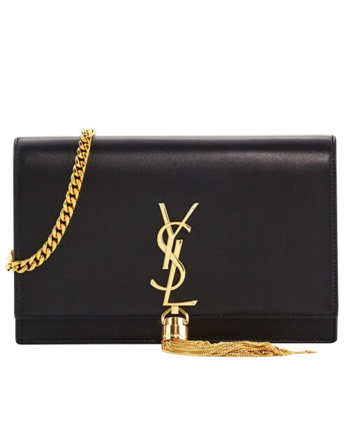 Saint Laurent Kate Monogram Ysl Small Tassel Shoulder Bag  Black